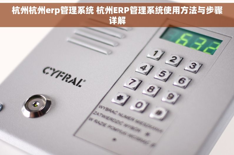 杭州杭州erp管理系统 杭州ERP管理系统使用方法与步骤详解