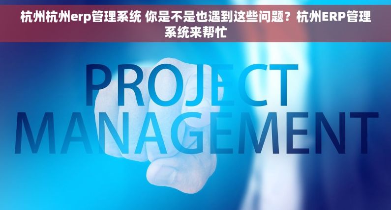 杭州杭州erp管理系统 你是不是也遇到这些问题？杭州ERP管理系统来帮忙