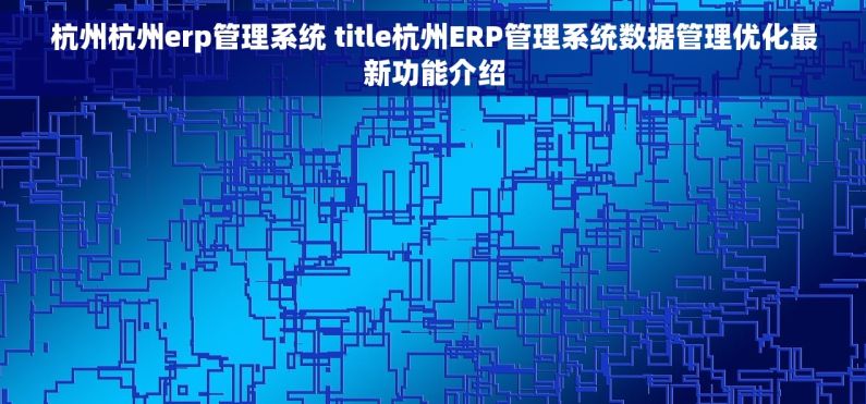 杭州杭州erp管理系统 title杭州ERP管理系统数据管理优化最新功能介绍