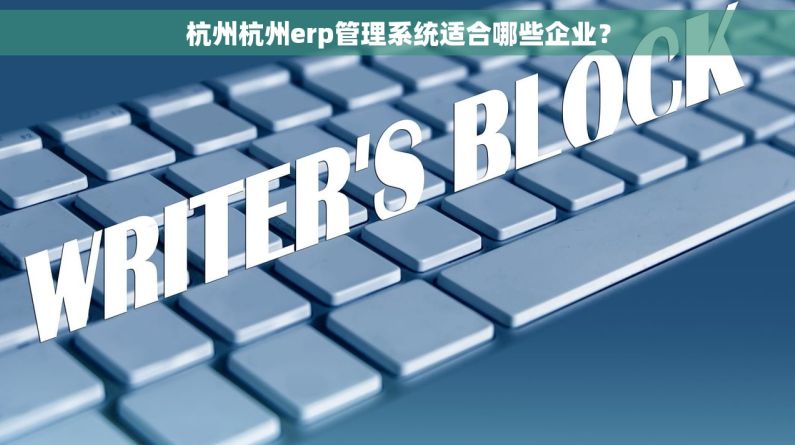 杭州杭州erp管理系统适合哪些企业？