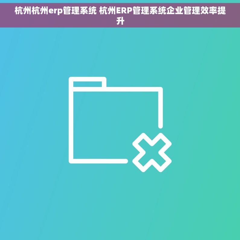 杭州杭州erp管理系统 杭州ERP管理系统企业管理效率提升