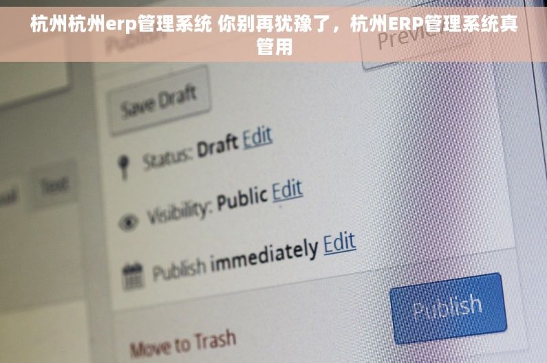 杭州杭州erp管理系统 你别再犹豫了，杭州ERP管理系统真管用