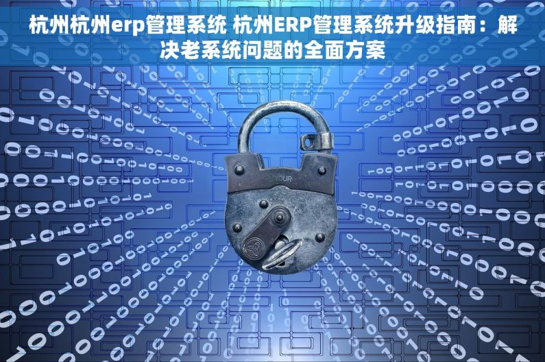 杭州杭州erp管理系统 杭州ERP管理系统升级指南：解决老系统问题的全面方案