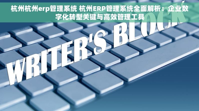 杭州杭州erp管理系统 杭州ERP管理系统全面解析：企业数字化转型关键与高效管理工具