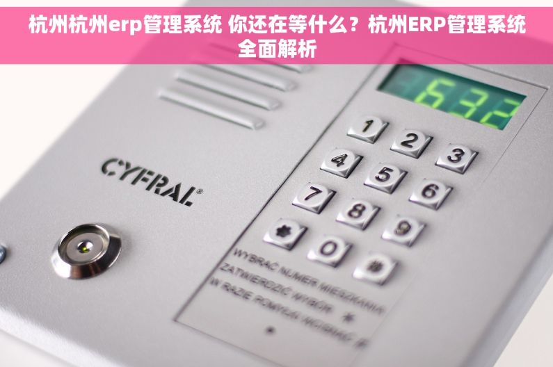杭州杭州erp管理系统 你还在等什么？杭州ERP管理系统全面解析