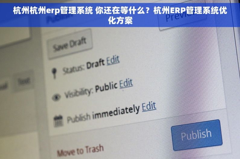 杭州杭州erp管理系统 你还在等什么？杭州ERP管理系统优化方案