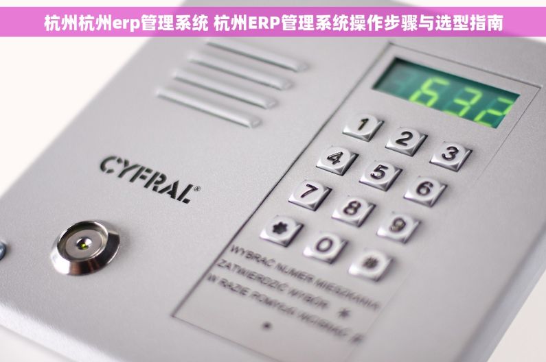 杭州杭州erp管理系统 杭州ERP管理系统操作步骤与选型指南