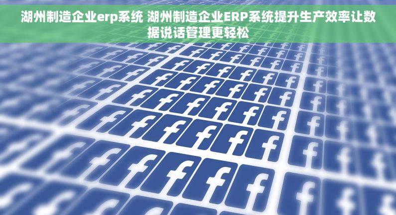 湖州制造企业erp系统 湖州制造企业ERP系统提升生产效率让数据说话管理更轻松
