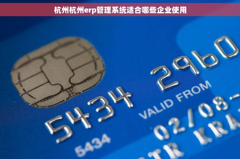 杭州杭州erp管理系统适合哪些企业使用