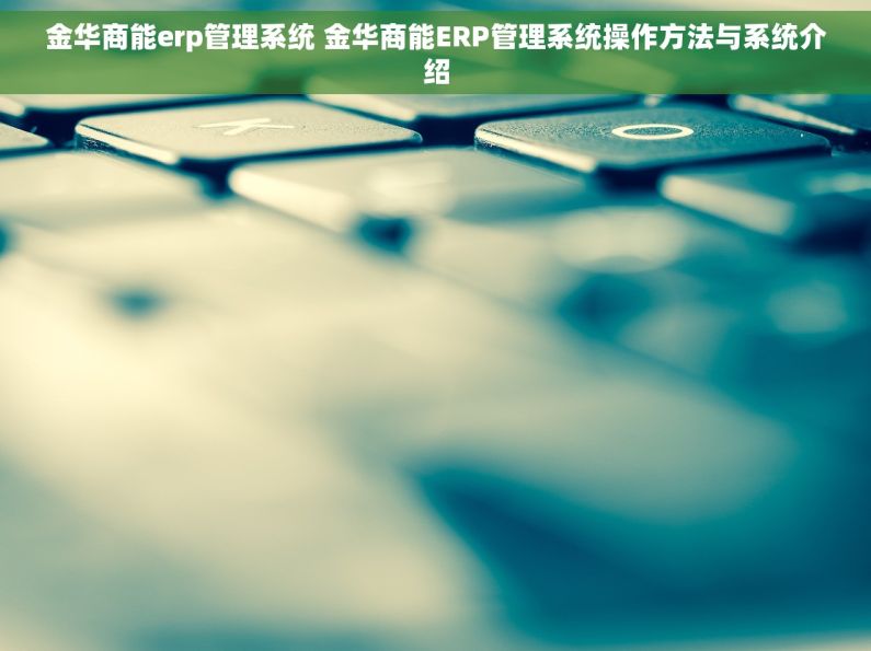 金华商能erp管理系统 金华商能ERP管理系统操作方法与系统介绍