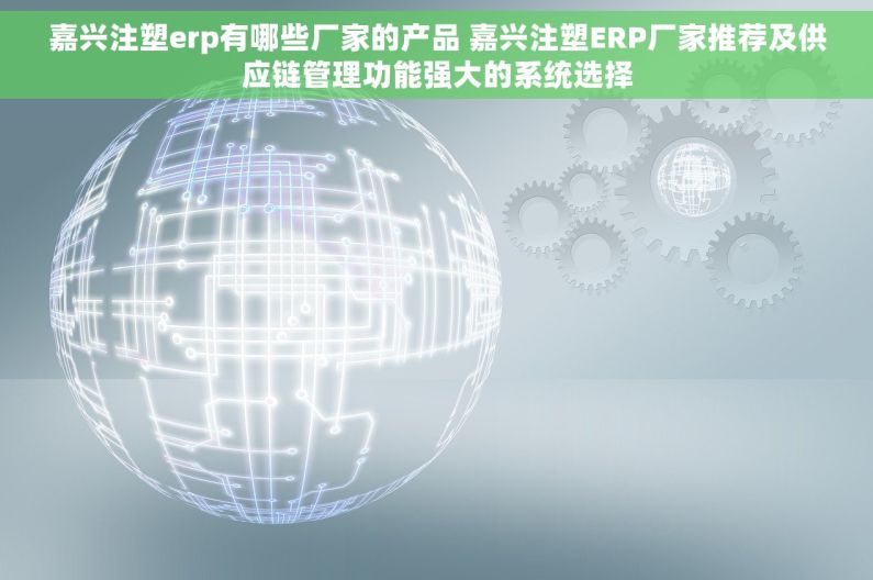嘉兴注塑erp有哪些厂家的产品 嘉兴注塑ERP厂家推荐及供应链管理功能强大的系统选择