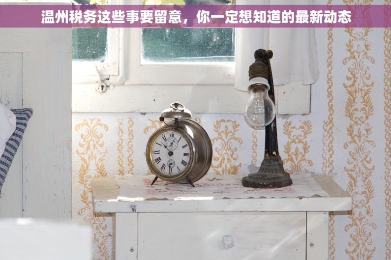 温州税务这些事要留意，你一定想知道的最新动态