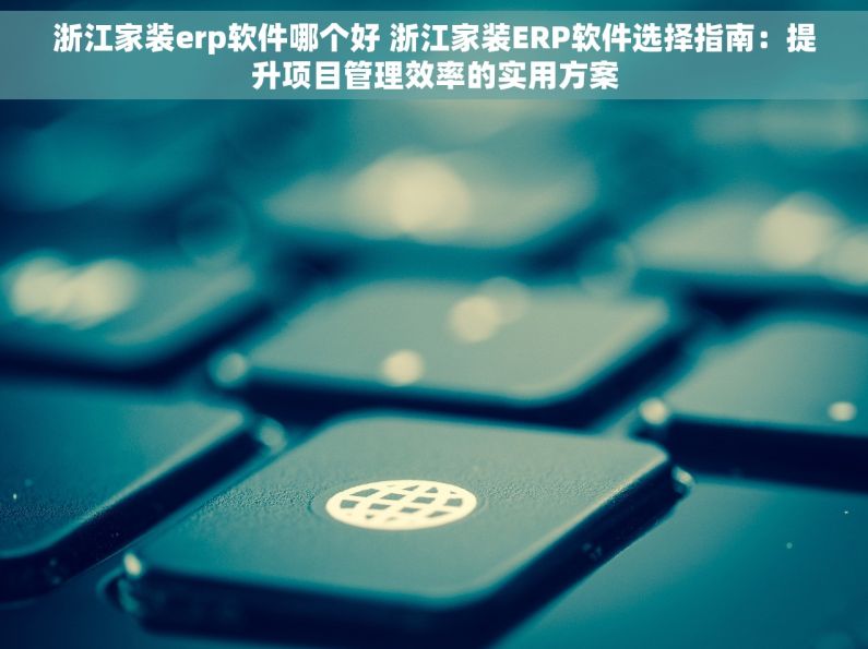 浙江家装erp软件哪个好 浙江家装ERP软件选择指南：提升项目管理效率的实用方案