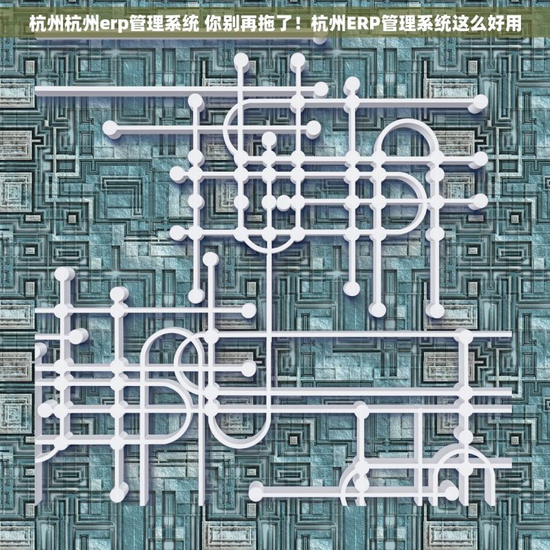 杭州杭州erp管理系统 你别再拖了！杭州ERP管理系统这么好用