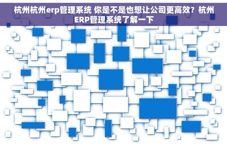 杭州杭州erp管理系统 你是不是也想让公司更高效？杭州ERP管理系统了解一下