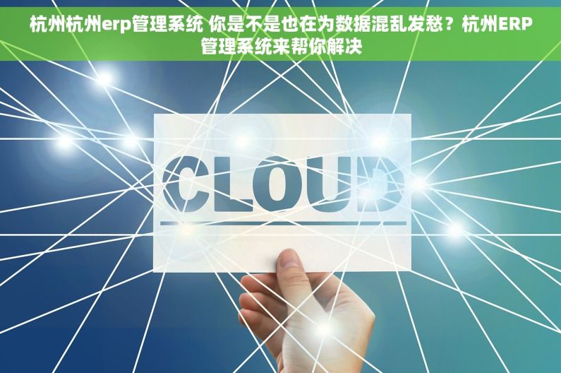 杭州杭州erp管理系统 你是不是也在为数据混乱发愁？杭州ERP管理系统来帮你解决