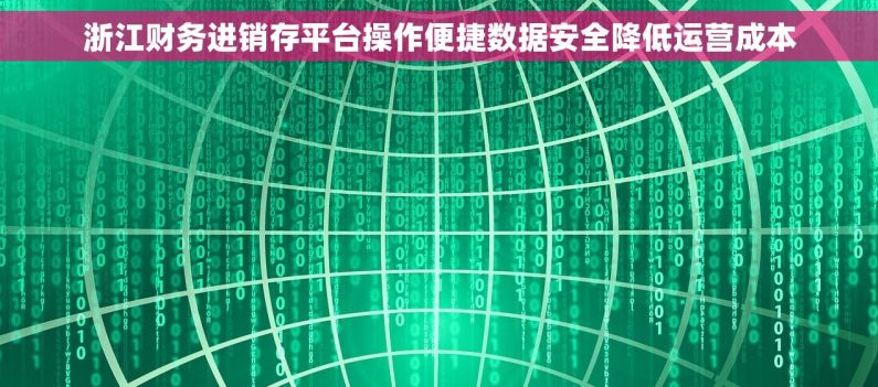 浙江财务进销存平台操作便捷数据安全降低运营成本