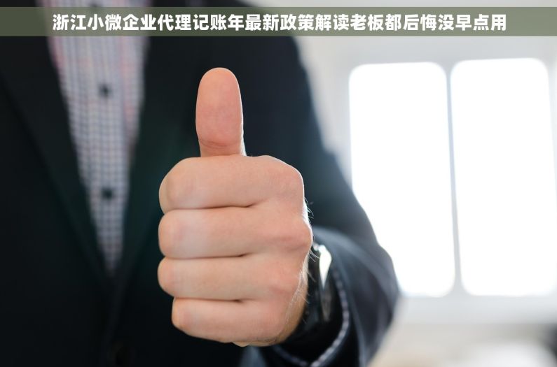 浙江小微企业代理记账年最新政策解读老板都后悔没早点用 浙江小微企业代理记账年最新政策解读老板都后悔没早点用