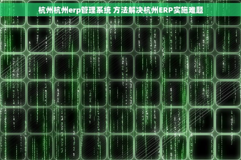 杭州杭州erp管理系统 方法解决杭州ERP实施难题 杭州杭州erp管理系统 方法解决杭州ERP实施难题
