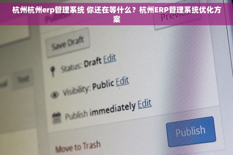 杭州杭州erp管理系统 你还在等什么?杭州ERP管理系统优化方案 杭州杭州erp管理系统 你还在等什么?杭州ERP管理系统优化方案