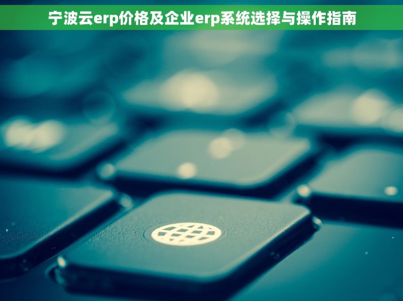 宁波云erp价格及企业erp系统选择与操作指南 宁波云erp价格及企业erp系统选择与操作指南