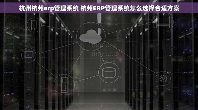 杭州杭州erp管理系统 杭州ERP管理系统怎么选择合适方案