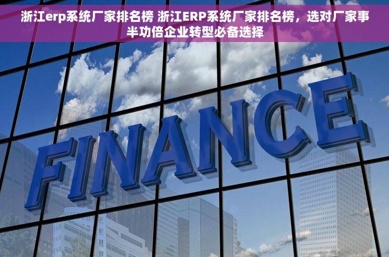 浙江erp系统厂家排名榜 浙江ERP系统厂家排名榜，选对厂家事半功倍企业转型必备选择
