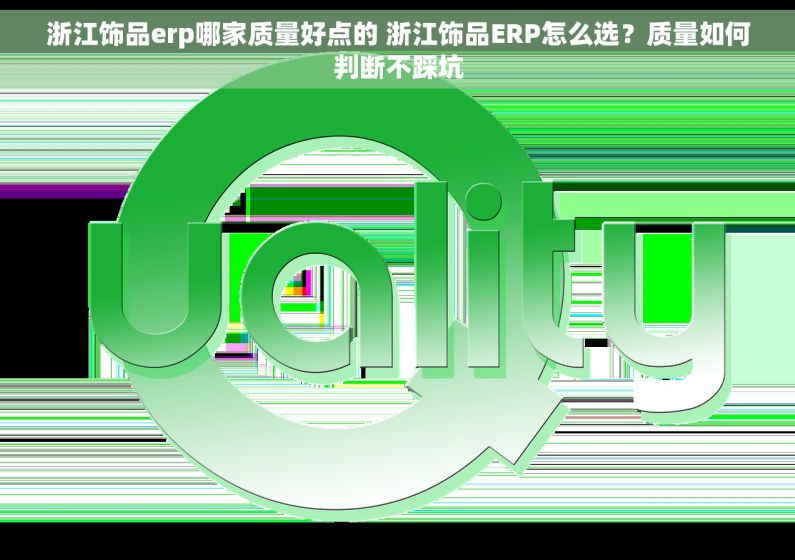 浙江饰品erp哪家质量好点的 浙江饰品ERP怎么选？质量如何判断不踩坑