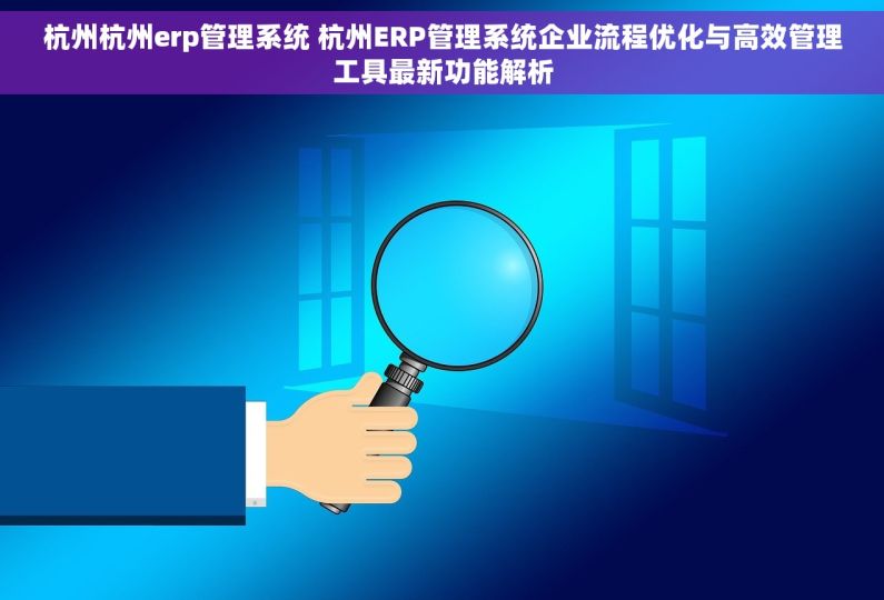 杭州杭州erp管理系统 杭州ERP管理系统企业流程优化与高效管理工具最新功能解析