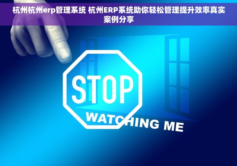 杭州杭州erp管理系统 杭州ERP系统助你轻松管理提升效率真实案例分享