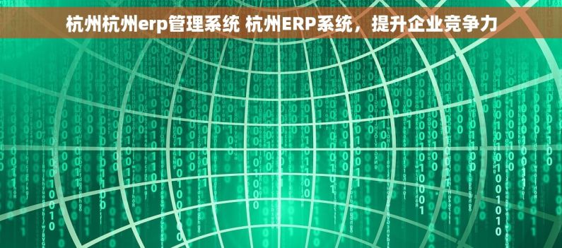 杭州杭州erp管理系统 杭州ERP系统,提升企业竞争力 杭州杭州erp管理系统 杭州ERP系统,提升企业竞争力