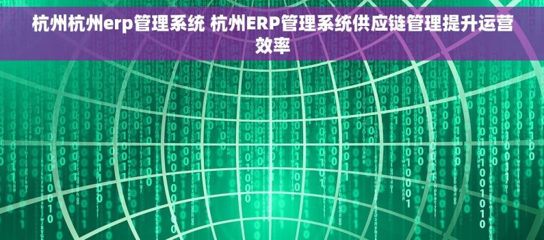 杭州杭州erp管理系统 杭州ERP管理系统供应链管理提升运营效率 杭州杭州erp管理系统 杭州ERP管理系统供应链管理提升运营效率