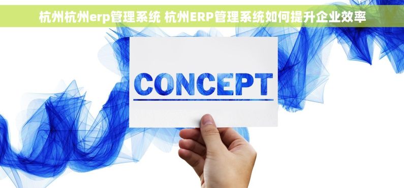 杭州杭州erp管理系统 杭州ERP管理系统如何提升企业效率 杭州杭州erp管理系统 杭州ERP管理系统如何提升企业效率