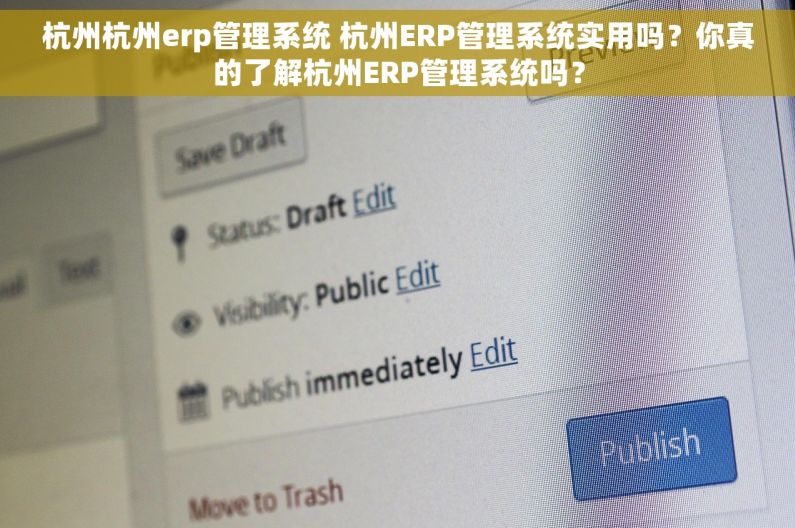杭州杭州erp管理系统 杭州ERP管理系统实用吗？你真的了解杭州ERP管理系统吗？