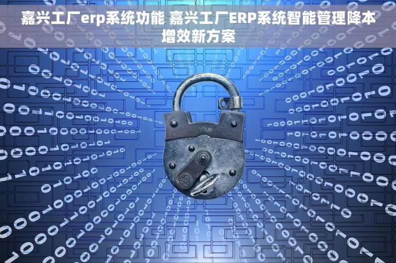 嘉兴工厂erp系统功能 嘉兴工厂ERP系统智能管理降本增效新方案