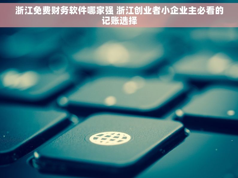浙江免费财务软件哪家强 浙江创业者小企业主必看的记账选择