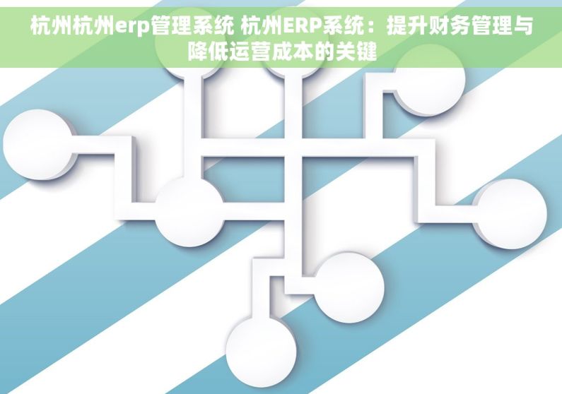 杭州杭州erp管理系统 杭州ERP系统：提升财务管理与降低运营成本的关键