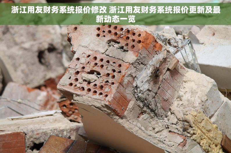 浙江用友财务系统报价修改 浙江用友财务系统报价更新及最新动态一览