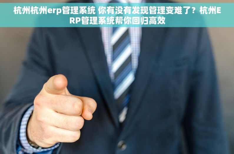 杭州杭州erp管理系统 你有没有发现管理变难了？杭州ERP管理系统帮你回归高效