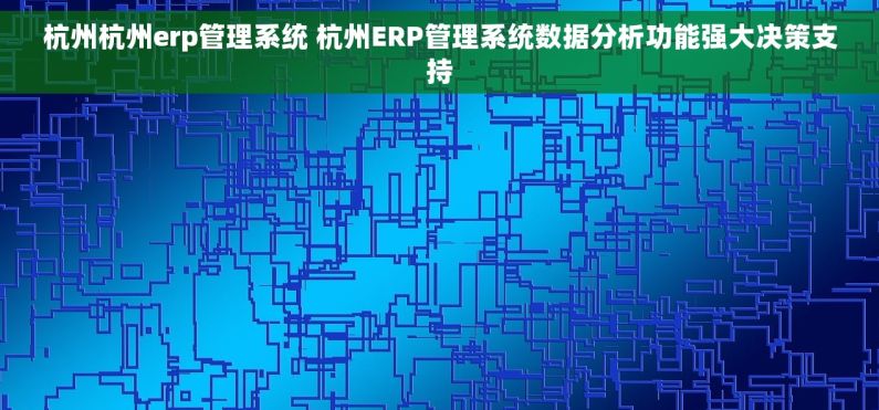 杭州杭州erp管理系统 杭州ERP管理系统数据分析功能强大决策支持