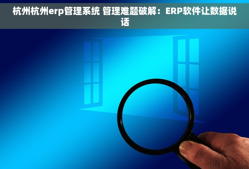 杭州杭州erp管理系统 管理难题破解：ERP软件让数据说话