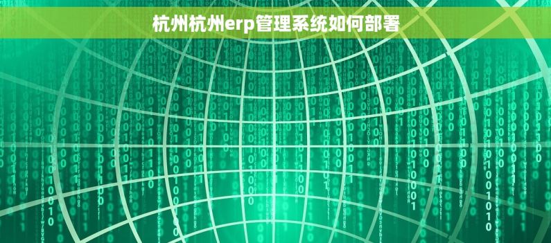 杭州杭州erp管理系统如何部署