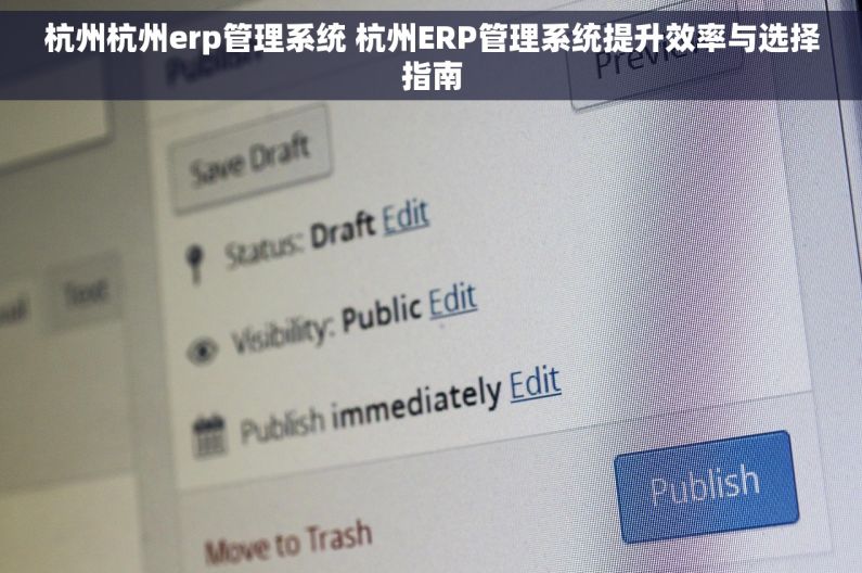 杭州杭州erp管理系统 杭州ERP管理系统提升效率与选择指南 杭州杭州erp管理系统 杭州ERP管理系统提升效率与选择指南