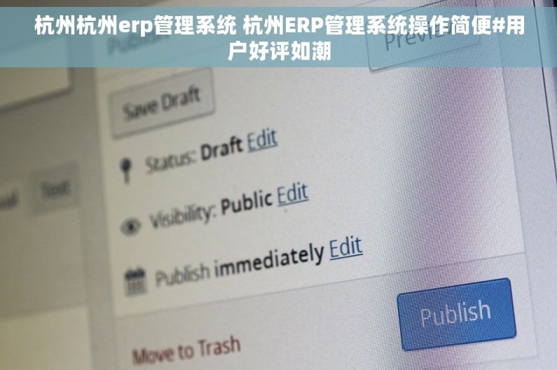 杭州杭州erp管理系统 杭州ERP管理系统操作简便#用户好评如潮