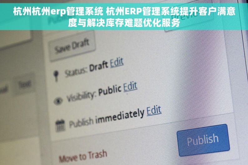 杭州杭州erp管理系统 杭州ERP管理系统提升客户满意度与解决库存难题优化服务