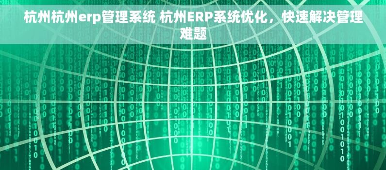 杭州杭州erp管理系统 杭州ERP系统优化，快速解决管理难题