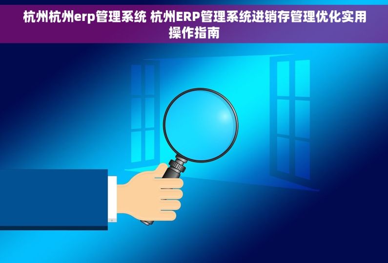 杭州杭州erp管理系统 杭州ERP管理系统进销存管理优化实用操作指南 杭州杭州erp管理系统 杭州ERP管理系统进销存管理优化实用操作指南