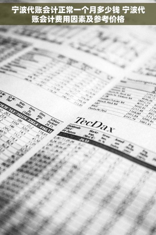 宁波代账会计正常一个月多少钱 宁波代账会计费用因素及参考价格