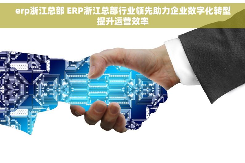 erp浙江总部 ERP浙江总部行业领先助力企业数字化转型提升运营效率