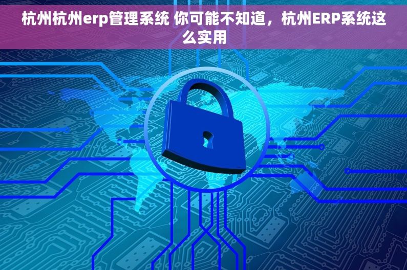 杭州杭州erp管理系统 你可能不知道，杭州ERP系统这么实用
